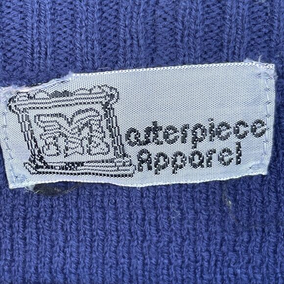 Vintage Masterpiece Apparel Cardigan Sweater Mens Large Blue Fair Isle Winter - Picture 5 of 11